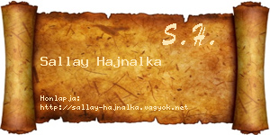 Sallay Hajnalka névjegykártya